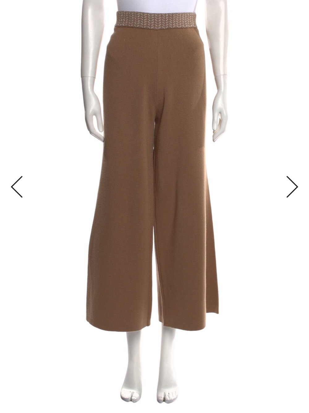 ALEXIS wide leg knit pants light brown with metallic waist XL loungewear